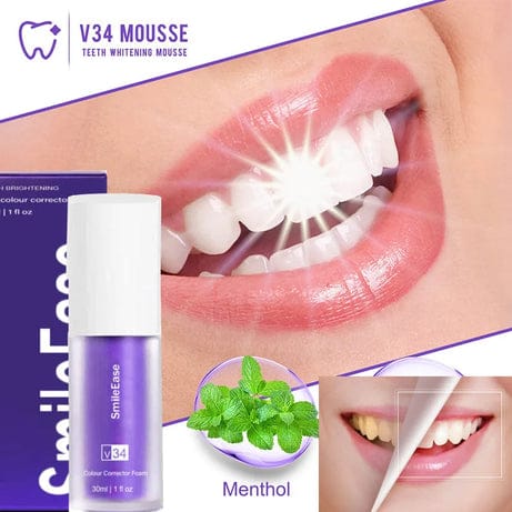 Hismile V34 Teeth Whitening Serum One Nano Brush Free, Color Corrector Purple Teeth Whitening Toothpaste Kit